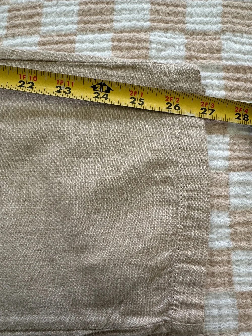 Uniqlo Women’s Beige Linen-Cotton Blend Lightweight Straight Leg Pants Size M